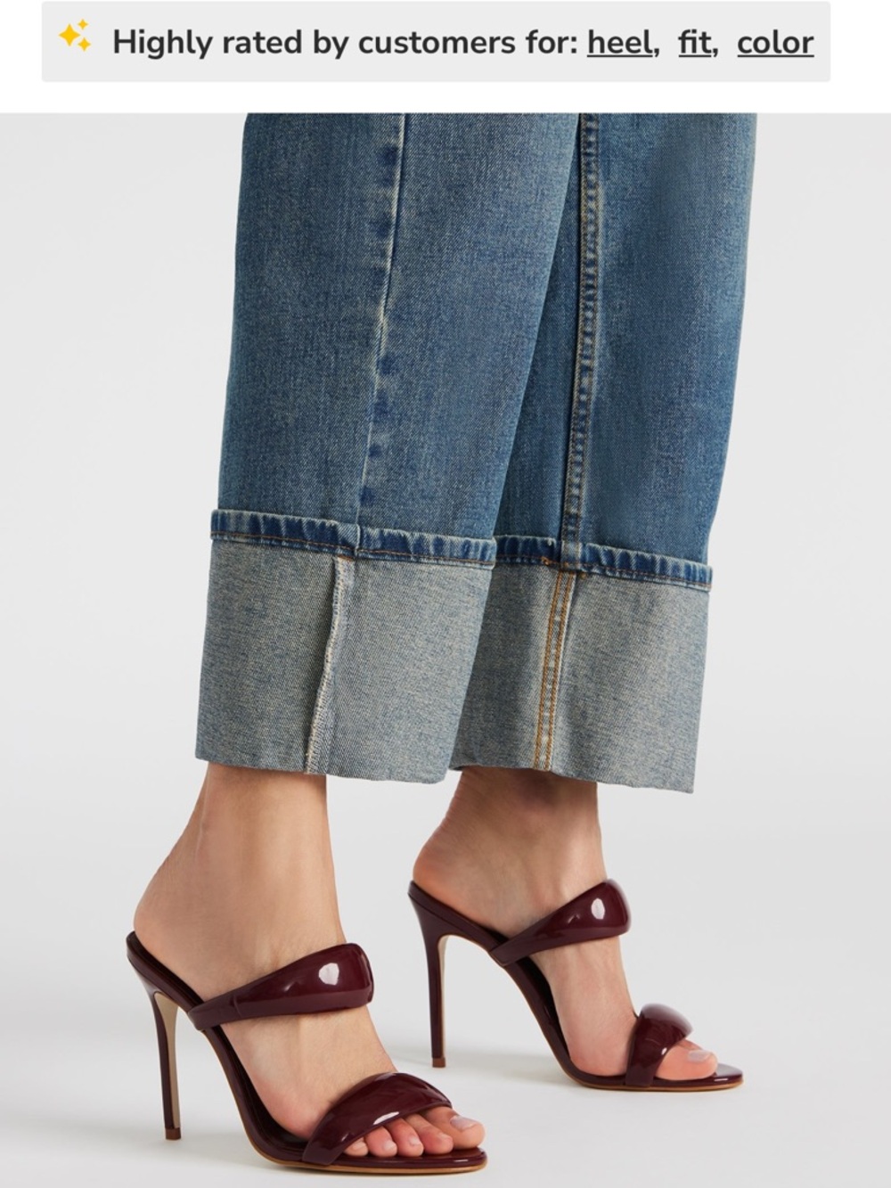 Steve Madden Burgundy Patent Double-Band Stiletto Slides - Picture 3 of 8